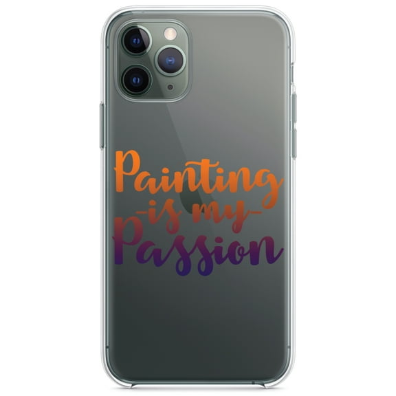 DistinctInk Clear Shockproof Hybrid Case for iPhone 13 PRO (6.1" Screen) - TPU Bumper Acrylic Back Tempered Glass Screen Protector - Painting is My Passion