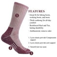 thumbnail image 2 of SOLAX Mens Merino Wool Hiking Socks Outdoor Full Cushion Warm Trail Crew Socks 2 Pairs (LG Wine48), 2 of 7