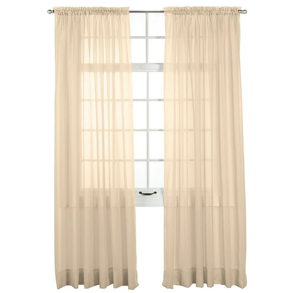 Collections Etc Stylemaster Elegance Sheer Voile, 60" X 84" | Panel, Gold