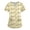 01-Earthy Yellow, variant on Scrubs for Women,V-Neck Scrub Tops with Floral Print - 2-Pocket Stretchy Scrubs with Convertible V-Neck - Beige - XXXL