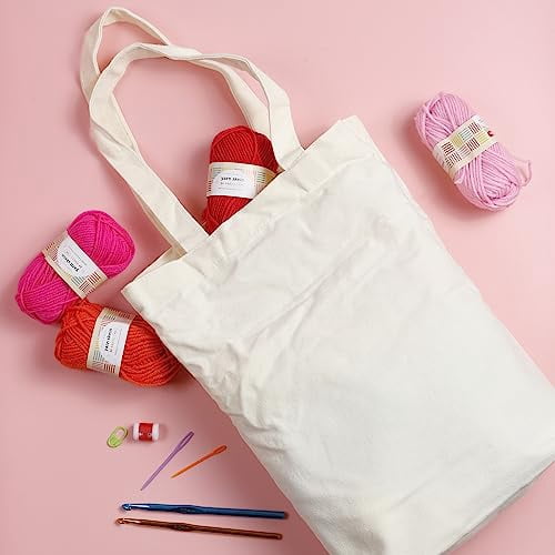 Crochet Kit for Beginners – 85 Piece Beginner Crochet Kit for Adults & Kids with Yarn,Hooks,Accessories & Bonus Tote Bag Organizer – Learn to Crochet with Complete Starter Set
