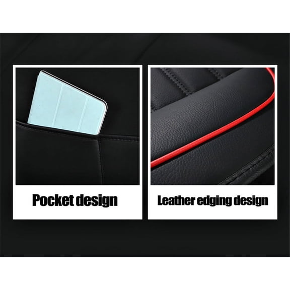 Phyun Black Car Sedan Seat Cover PU Leather Full Set Cushion Pad Stock