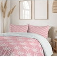 thumbnail image 6 of Ambesonne Autumn Duvet Cover Sets, Pastel Doodle Forest Leaves, 2-King, Pink Vermilion and White, 6 of 7