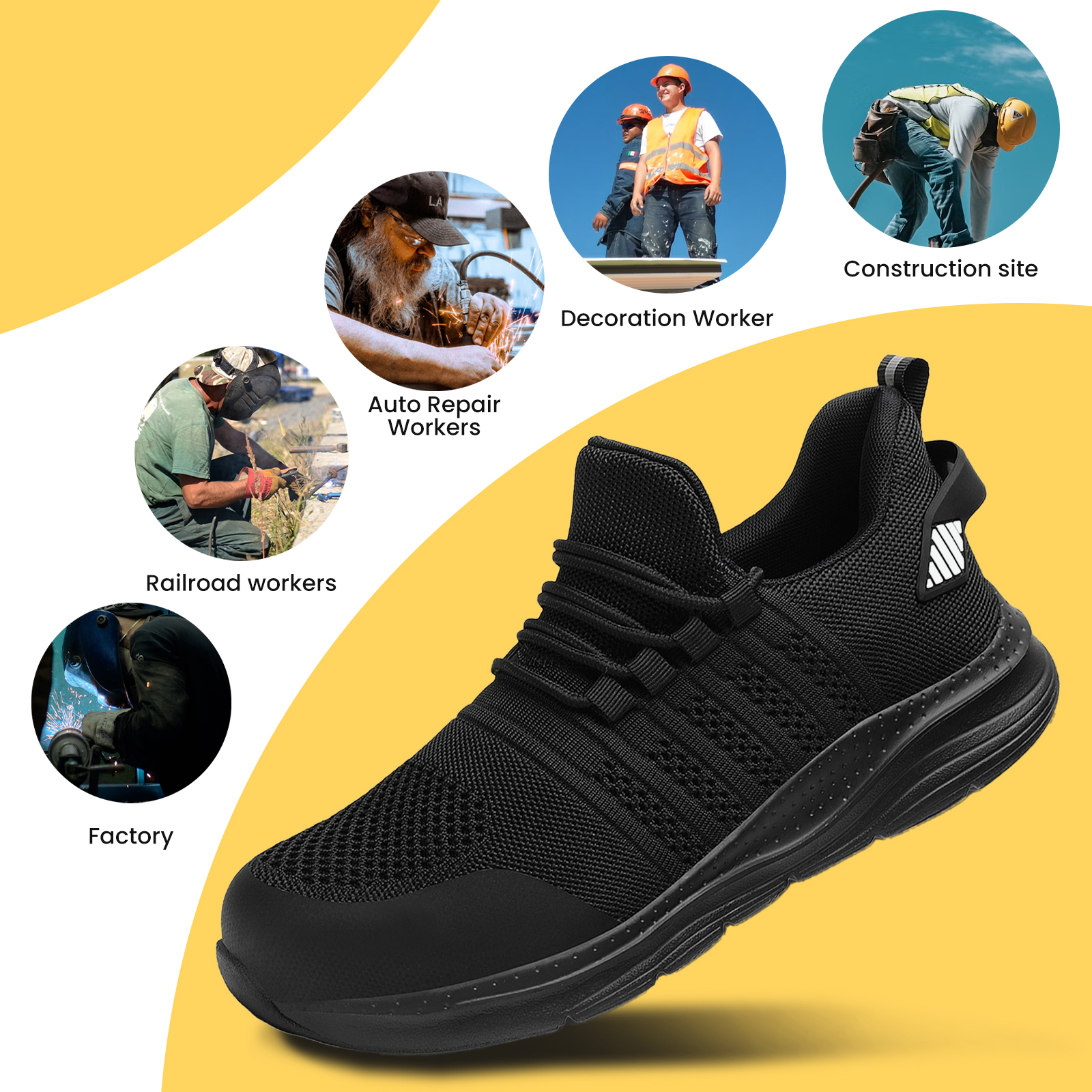 Fidabo Unisex Steel Toe Puncture-Proof Safety Work Shoe photo 2
