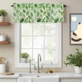 thumbnail image 2 of Green Leaf Valance Curtain for Windows Watercolors Leaf Vintage Linen Texture Gradient Rod Pocket Curtain Valances Short Window Treatments Panels for Kitchen Bathroom Laundry Basement 60 x 18 Inch, 2 of 9