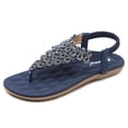 thumbnail image 1 of Sandalias de verano Rhinestone Boho Pisos de mujer de gran tamaño, 1 of 5