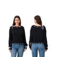 thumbnail image 3 of Lnzyyephy Women's Spring Autumn Knit Sweater Long Sleeve Drawstring Loose Pullover Knitwear, 3 of 9