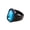 Black Blue, variant on Stainless Steel Multi Color Gemstone Signet Ring for Men Simple Trendy Statement Wedding Band Black Size 9