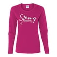 thumbnail image 2 of Wild Bobby Strong Joshua 1:9 Breast Cancer Breast Cancer Awareness Women Graphic Long Sleeve Tee, Fuschia, Large, 2 of 6