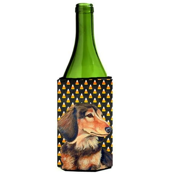 Dachshund Candy Corn Halloween Portrait Wine bottle sleeve Hugger - 24 oz.