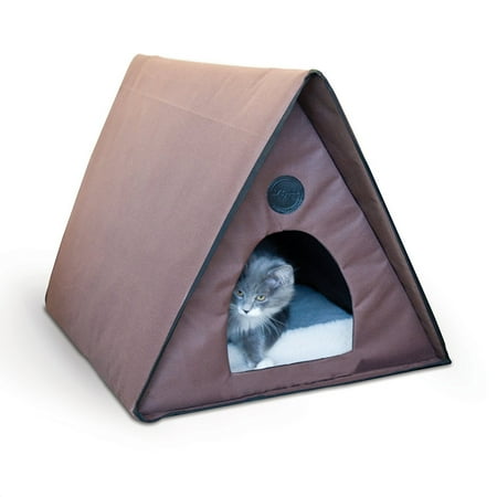 K&H Pet Products Outdoor Multi-Kitty A-Frame Unheated Chocolate 35 X 20.5 X 20 Inches