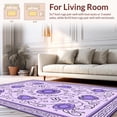 thumbnail image 2 of ODIKA 2'x3' Machine Washable Non-Slip Area Rug, Mystical Medallion With Ornate Lotus Blossom Motifs High Traffic Rug, Purple, 239218, 2 of 5