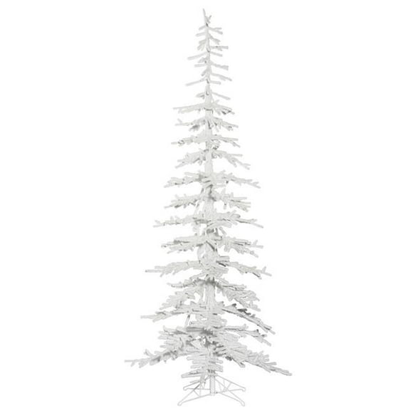 Vickerman G176375 7.5 ft. x 34 in. Flocked White on White Kuna Pine Christmas Tree with 650 Tips