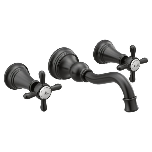 Moen Ts42112 Weymouth 1.2 GPM Wall Mounted Widespread Bathroom Faucet