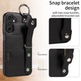 thumbnail image 5 of Allytech Wallet Case for Samsung Galaxy A15, [Card Slot] [Ring Buckle] [Adjustable Wristband with Snap Buckles] Premium PU Leather Kickstand Shockproof Case Cover for Women Men - Black, 5 of 10