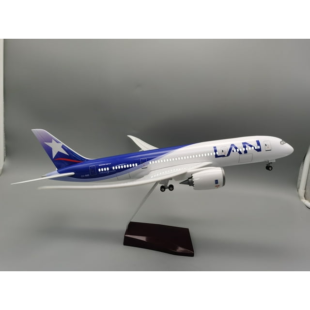 B787 Jouets Avion 47CM Chile LAN Modèle d'Avion Jouet Échelle 1/130 Miniature avec Lumière et Roue pour Collection Sans Lampe