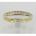 thumbnail image 2 of Sparkle Jewels Cubic Zirconia Round Cut Half Eternity Wedding Band Women Ring 14k Yellow Gold Plated, 2 of 5