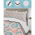 thumbnail image 4 of Teal Orange Twin XL Size Down Alternative Comforter,Lightweight Comforter Quilt Bedding Set with Pillow Shams Modern Tie Dyeing Contemporary Abstract Art Bed Comforter Duvet Insert 68"x98", 4 of 7