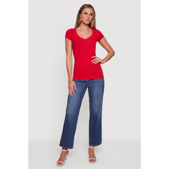 Women's V Neck Short Sleeve T Shirt
