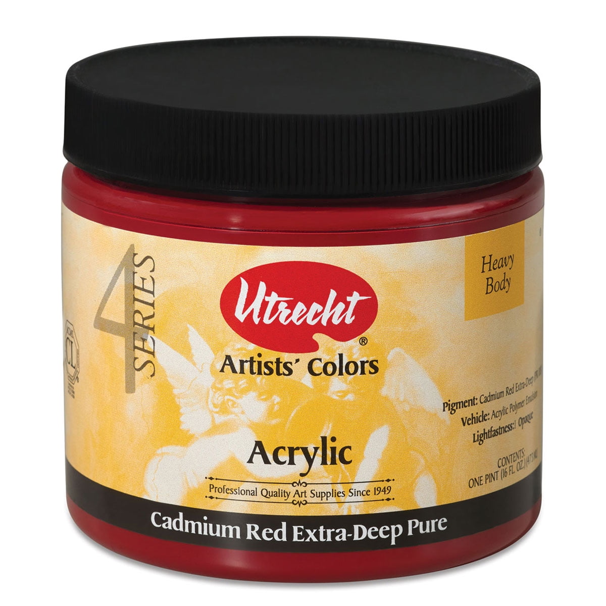 Utrecht Artists' Acrylic Paint Cadmium Red Extra Deep, Pint Walmart