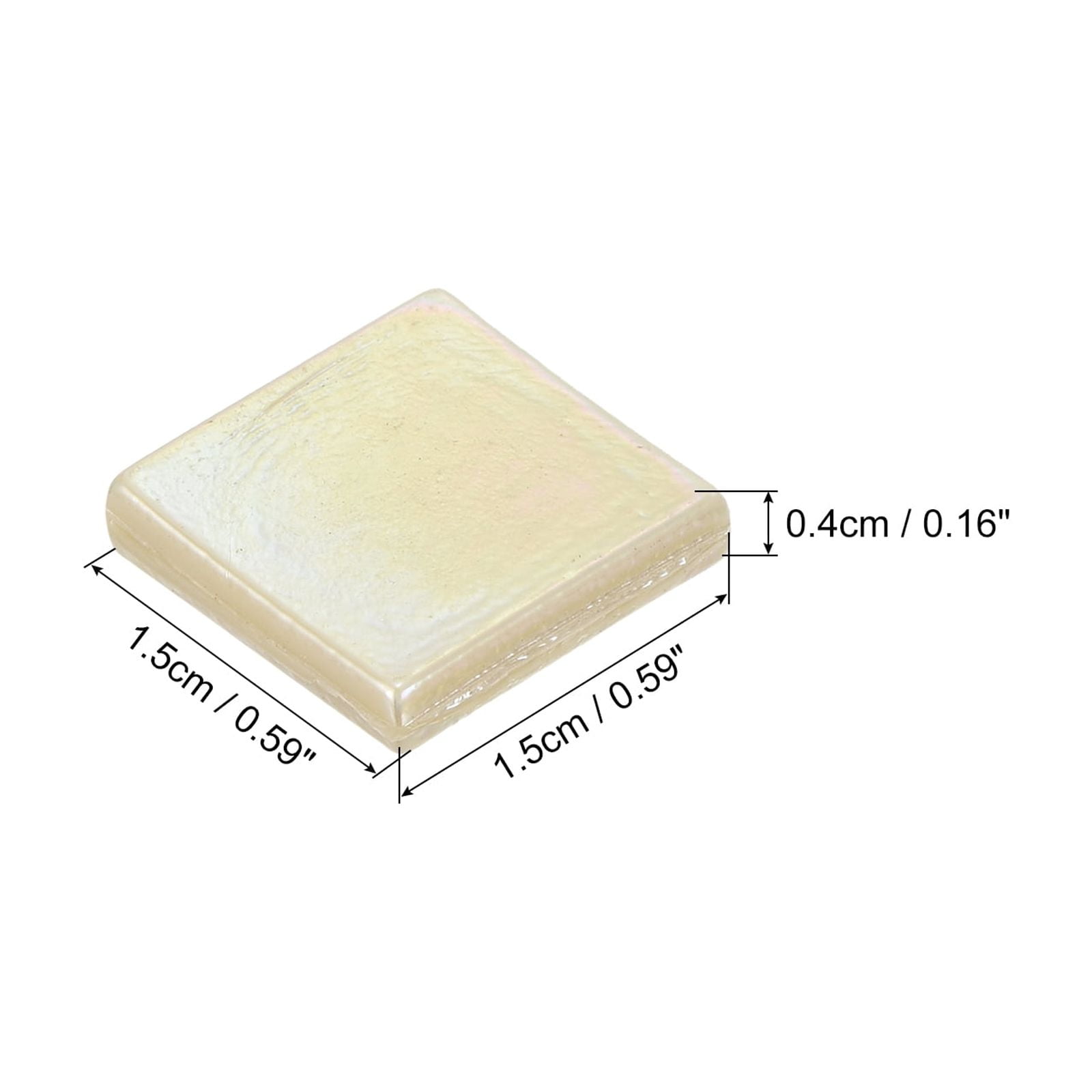 Uxcell 260Pcs Mosaic Tiles, Micro Glass Tiny Mini Mosaic Tile DIY Hobbies Handmade Crystal Free Stone Pale Cream Color