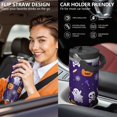 thumbnail image 5 of Halloween 30oz Handheld Travel Tumbler with Handle – Double Wall Stainless Steel Insulated Cup, Flip Straw Lid, Leak-Proof & BPA-Free for Hot and Cold Drinks – Durable Coffee & Juice Mug Black, 5 of 7