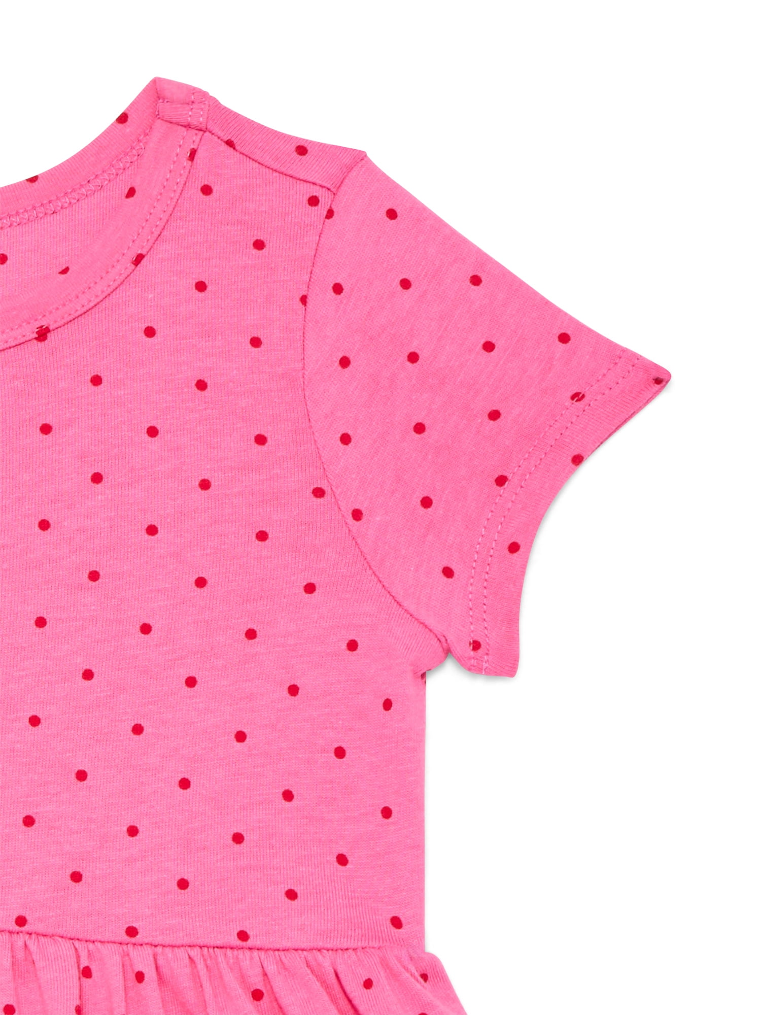 Wonder Nation Baby and Toddler Girls Play Dress with Short Sleeves, Sizes 0/3M-5T