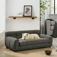thumbnail image 2 of Soft and comfortable pet sofa with backrest and armrests, suitable for modern rectangular pet sofas for small and medium-sized dogs,-Beige, 2 of 10