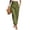 A06 Army Green-Summer Pants for Women, variant on Summer Pants for Women Cuffed Ankle Elastic Waist Linen Jogger Pant Lightweight Comfortable Travel Everyday Lounge Trousers with Pockets L