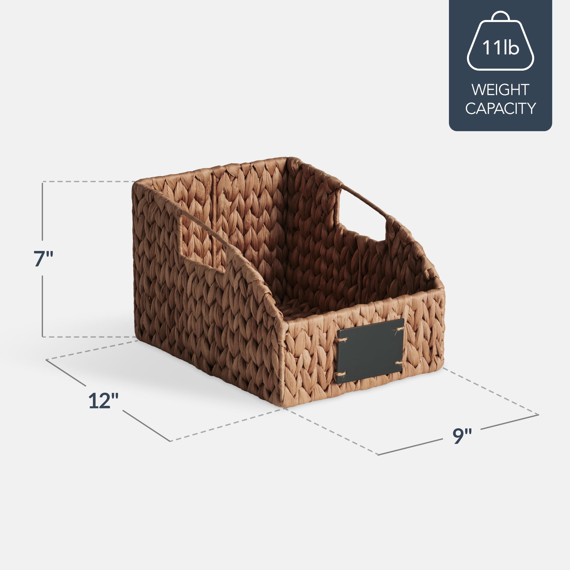 Best Choice Products Storage Pantry Baskets for Organizing, Wicker Basket w/ Built-in Handles - Chestnut
