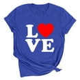 thumbnail image 5 of Goodtrade8 Valentines Womens Shirts Short Sleeve Plus Size Valentines Women Crew Neck Printed Love Casual Heart Womens Spring Tops, 5 of 6