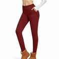 thumbnail image 5 of TEAJOPSUU Girls Leggings Full Length Soft Comfy Leggings Elastic Waist Stretchy Pull-On Tights Pants Burgundy, 5 of 7
