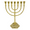golden, variant on 7 Branch Menorah – Handmade Candle Holder, Jewish Candelabra Made with Solid Brass - Religious Artifacts - golden