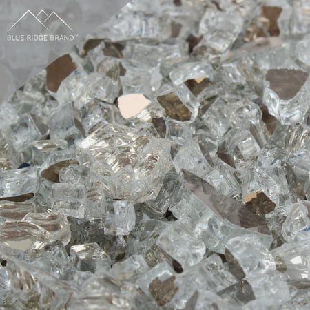 - Fire Pit Glass - Crystal Clear Reflective Fire Glass 1/2