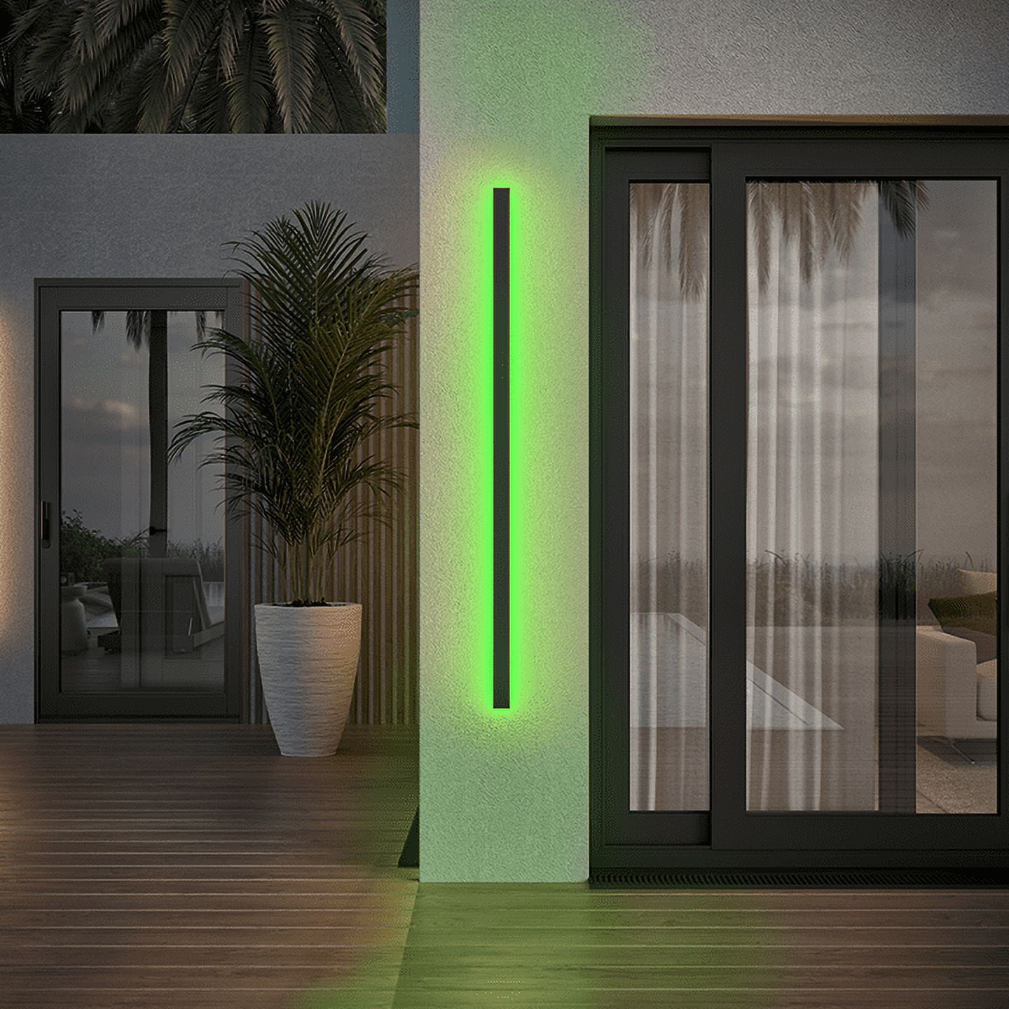 Ozarke Svelte RGBWW (RGB, Warm White) Outdoor Modern LED Wall Sconce - 80 Inches
