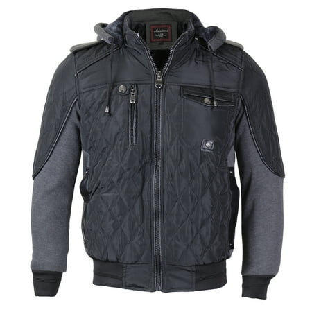 - Maximos Men's Hooded Zip Up Fleece Lined Sherpa Bomber Jacket 1699