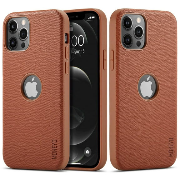 iPhone 11 Pro Max Case Slim Logo View Saffiano Faux Leather Thin Cover