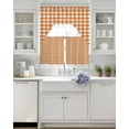 thumbnail image 4 of Orange Kitchen Curtains Sets 36 Inch Length with Valance, Country French Rustic Buffalo Plaid Modern Art Swag Valances and Tiers Curtain Set Drapes Swag Curtains for Living Room, Bathroom, Bedroom, 4 of 6