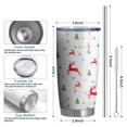 thumbnail image 6 of 20oz Tumblers White Christmas Reindeer and Tree Pattern Stainless Steel Vacuum Insulated Double Wall Travel Tumbler Cups Mug with Lid and Straw,Cleaning Brush for Cold & Hot Drinks, 6 of 7