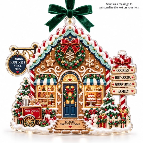 Ornament Gingerbread House Acrylic Tree Decor Christmas Keepsake