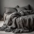 thumbnail image 2 of Grey Linen Duvet Cover - King, Queen, Twin Sizes, 2 of 7
