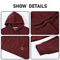 thumbnail image 4 of QPNGRP Men's Pullover Hoodies Plaid Long Sleeve Drawstring Casual Hooded Sweatshirts with Kanga Pockets Burgundy S, 4 of 6