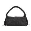 thumbnail image 1 of Bolsos con asa superior para mujer, bolso de hombro con cadena, bolso elástico de punto, bolso de tienda (negro), 1 of 7