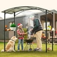 thumbnail image 3 of ASJMR 8x5 Ft Grill Gazebo Canopy Outdoor Steel Frame BBQ Pergola Shelter with Independent Countertop for Patio Backyard Lawn Garden, 3 of 8