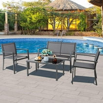 Sobaniilo 4-Piece Textilene Patio Furniture Set, Grey