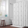 thumbnail image 6 of Modern Coffee Theme Shower Curtain for Bathroom Decor, Grey Drinks Minimalist Lines Leaves Waterproof Fabric Shower Curtain, 66"x72" Set with 12 Hooks, 6 of 9
