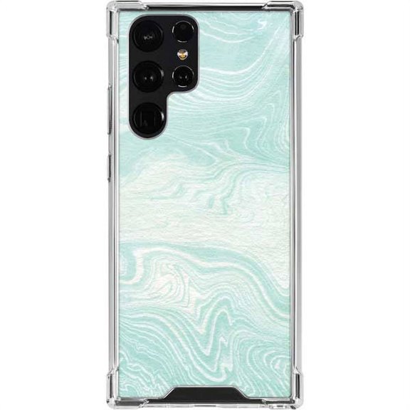 Skinit Marble Marbleized Mint Galaxy S22 Ultra Clear Case