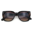thumbnail image 2 of Womens Glitter Trim Oversized Cat Eye Luxe Plastic Sunglasses Tortoise Pink - Brown, 2 of 8