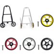 thumbnail image 2 of Estante de carga trasero para bicicleta plegable, barra de extensión de rueda fácil, rueda de rodamiento de varilla telescópica de 60mm, 2 of 5