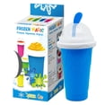 thumbnail image 1 of Slushy Maker - Taza para hacer granizados, taza de jugo de leche y cola, taza mágica de congelación rápida, taza de enfriamiento, taza de batidos con tapas y pajitas para todas las edades (azul), 1 of 5
